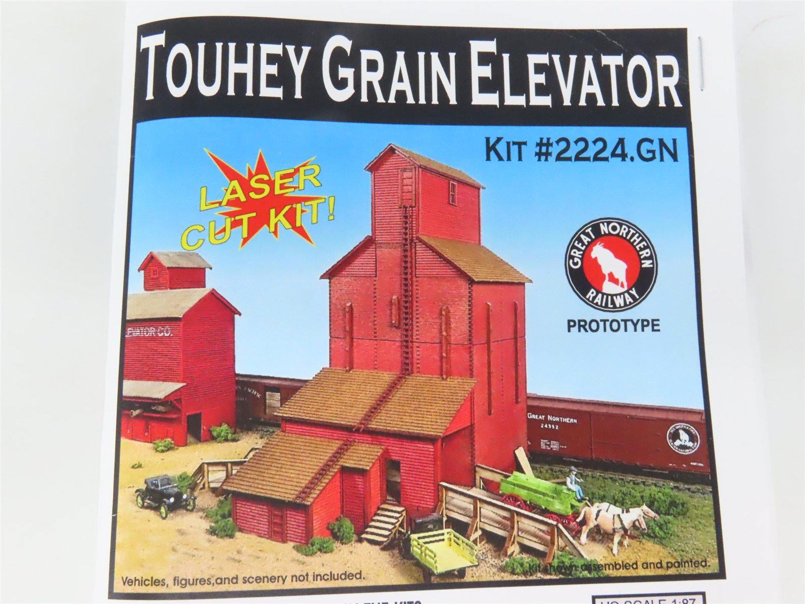 HO 1/87 Scale Monroe Models Laser-Cut Kit #2224.GN Touhey Grain Elevator