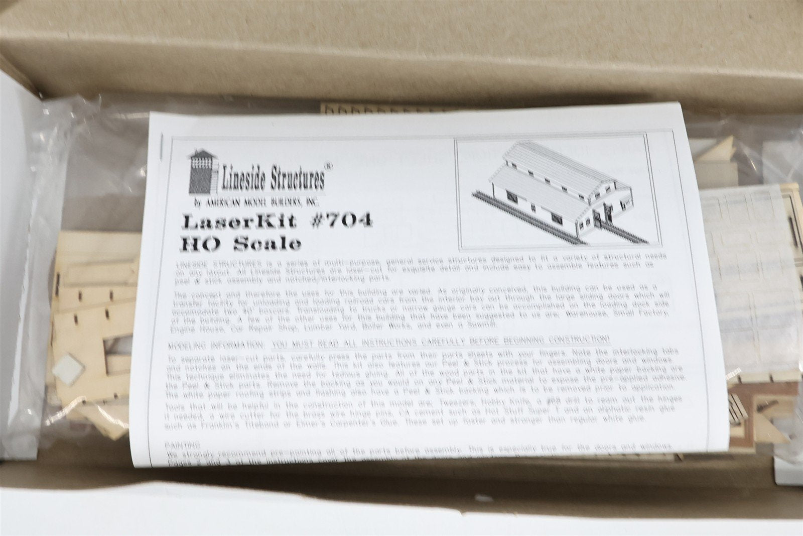 HO 1/87 Scale American Model Builders AMB LaserKit #704 Transfer Building