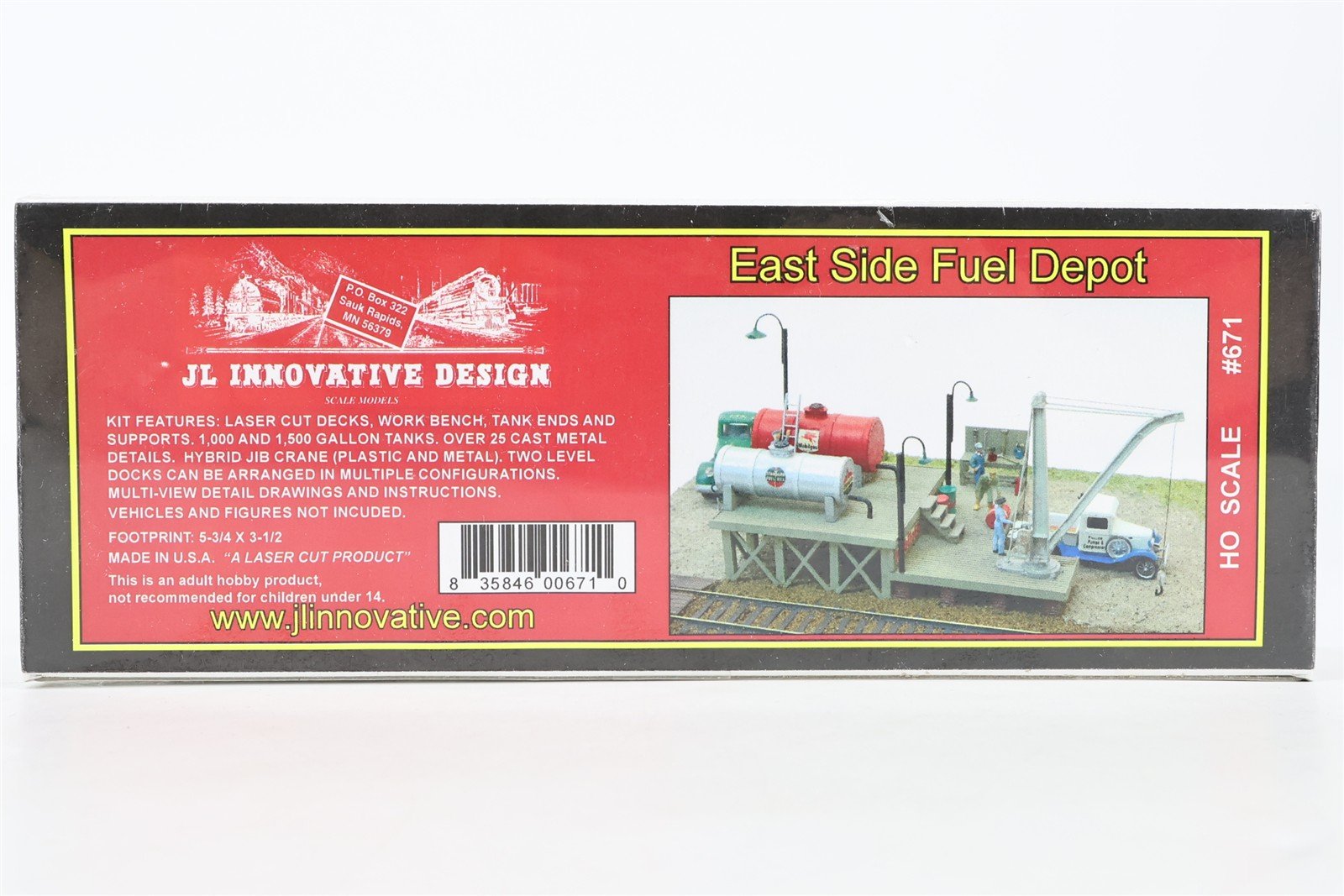 HO Scale JL Innovative Design Laser-Cut Kit #671 East Side Fuel Depot - SEALED