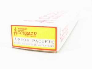 HO Scale Accurail Kit 9113 UP Union Pacific 89' Flat Car #53690 w/ Trailers
