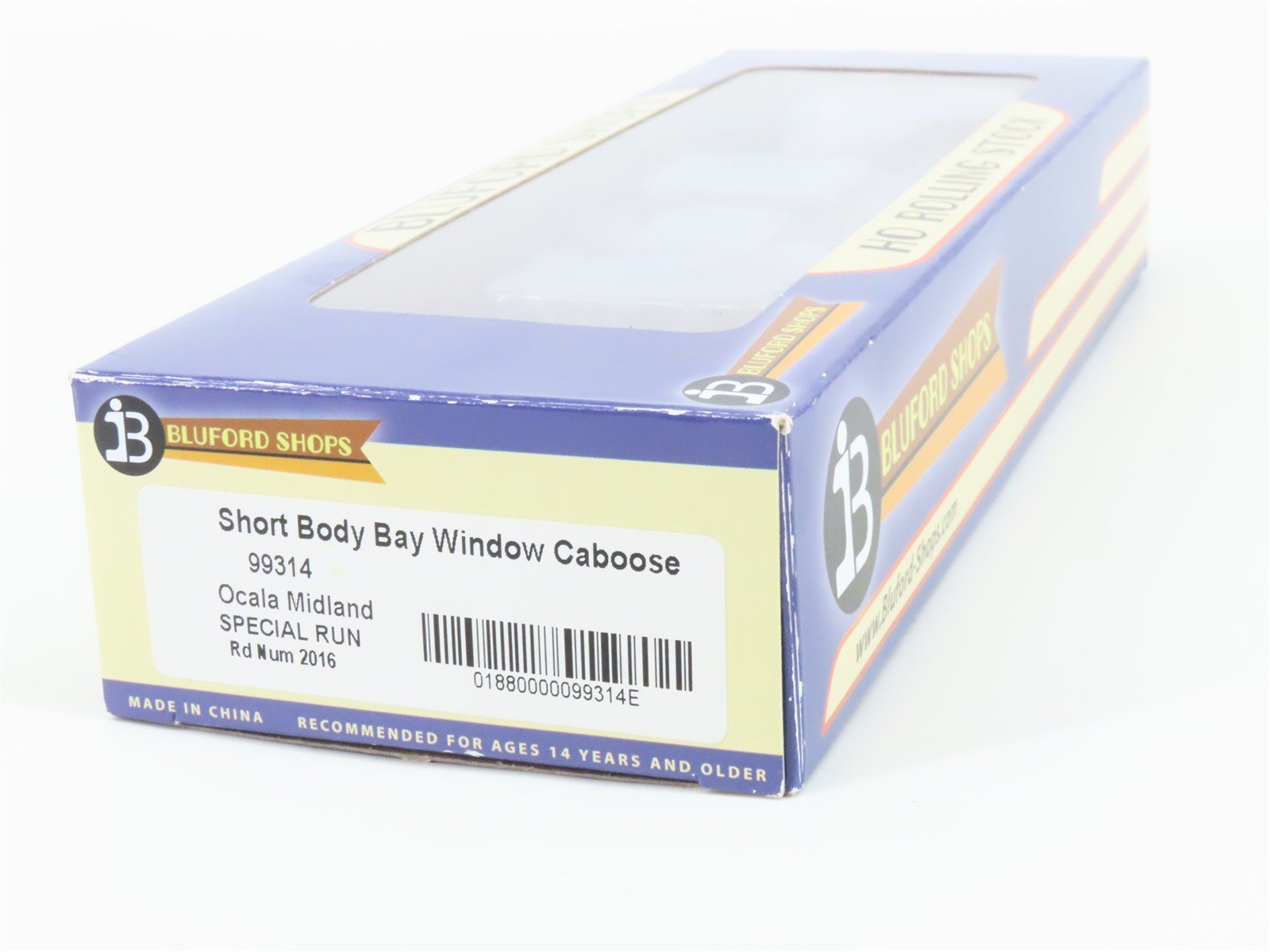 HO Scale Bluford Shops 99314 Ocala Midland Short Body Bay Window Caboose #2016