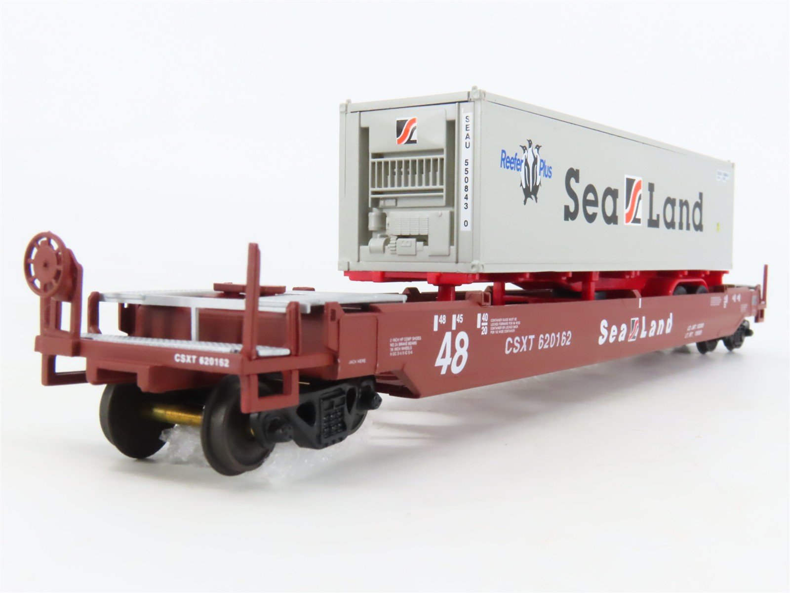 HO Scale Con-Cor 0001-1984(02) CSXT Sea Land Well Car #620162 w/ Trailer