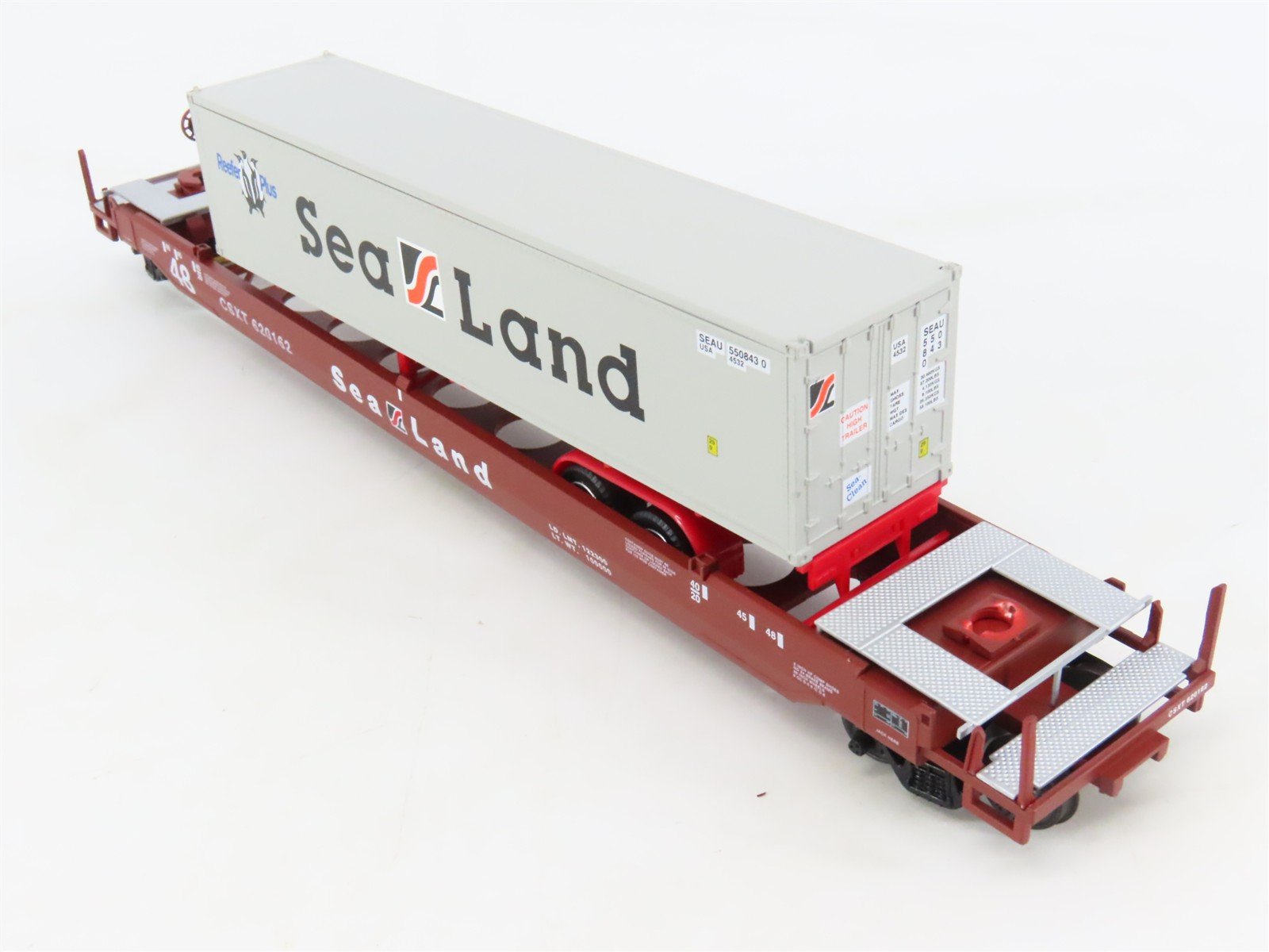 HO Scale Con-Cor 0001-1984(02) CSXT Sea Land Well Car #620162 w/ Trailer