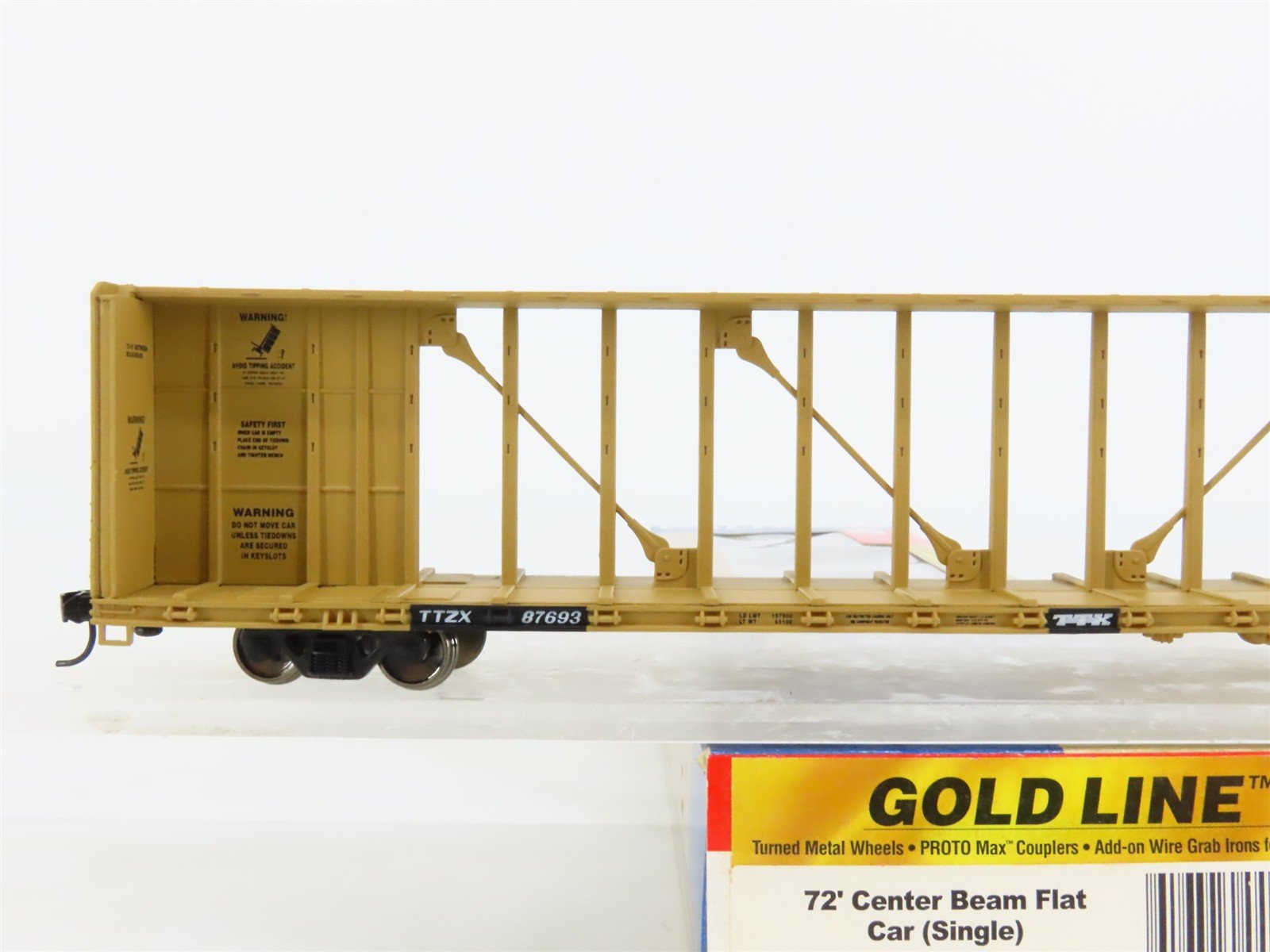 HO Scale Walthers Gold Line 932-4103 TTZX 72' Center Beam Flat Car #87693