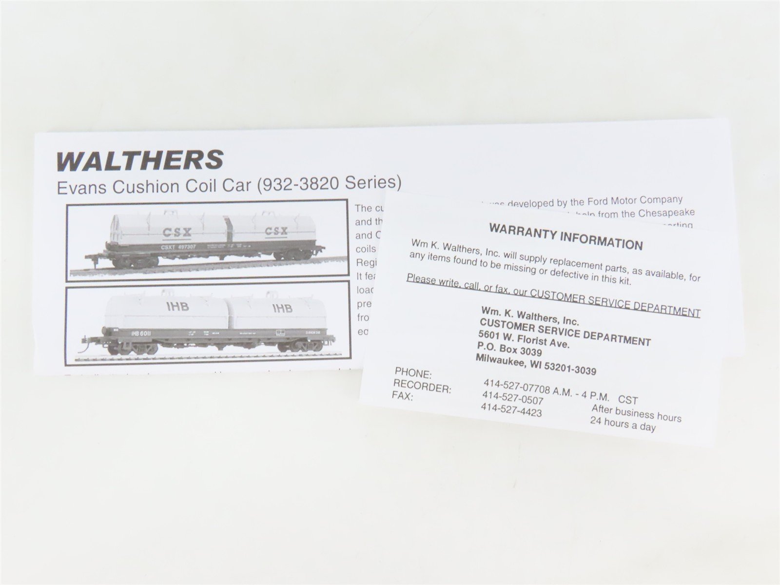 HO Scale Walthers Gold Line 932-3840 B&O Chessie System Cushion Coil Car #306198