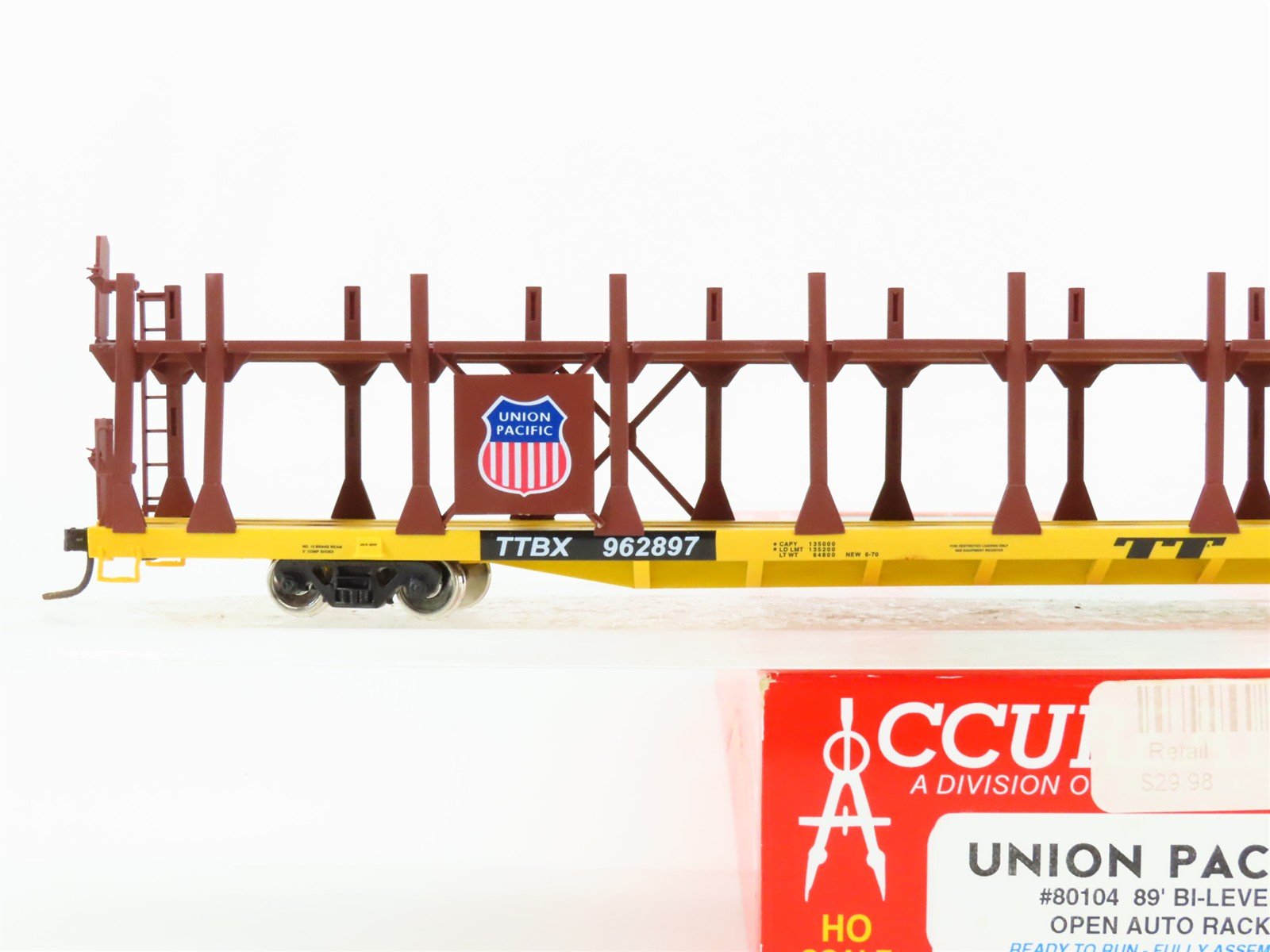 HO Accurail Accuready 80104 TTBX UP Union Pacific 89' Bi-Level Auto Rack #962897