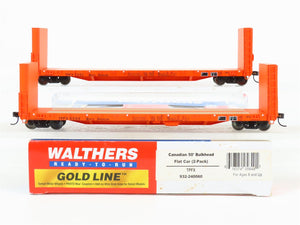 HO Walthers Gold Line 932-240060 TPFX North American Bulkhead Flat Car 2-Pack