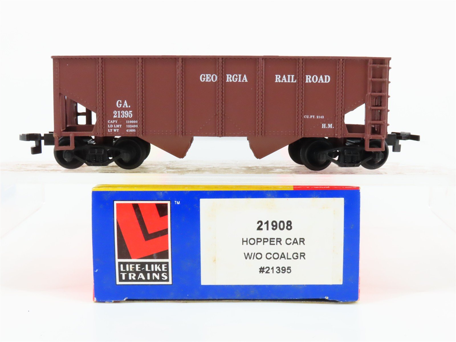 HO Scale Life-Like 21908 GA Georgia Railroad 2-Bay Open Hopper #21395