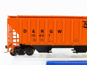 HO Scale Athearn 7151 D&RGW Rio Grande Railroad 54' 3-Bay Covered Hopper #15497