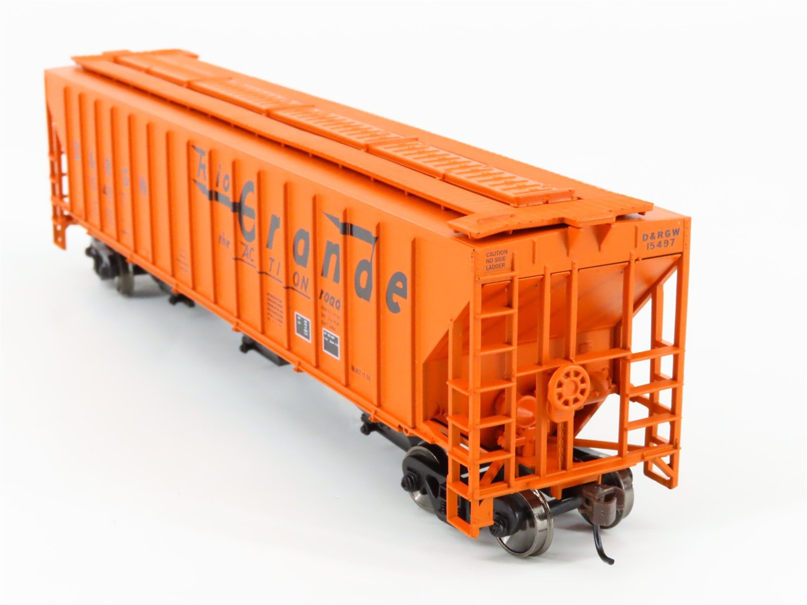 HO Scale Athearn 7151 D&RGW Rio Grande Railroad 54' 3-Bay Covered Hopper #15497