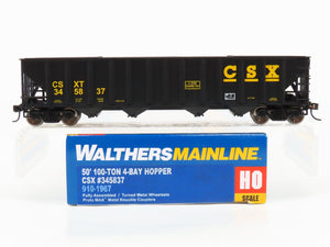 HO Scale Walthers Mainline 910-1967 CSXT 50' 100-Ton 4-Bay Hopper #345837