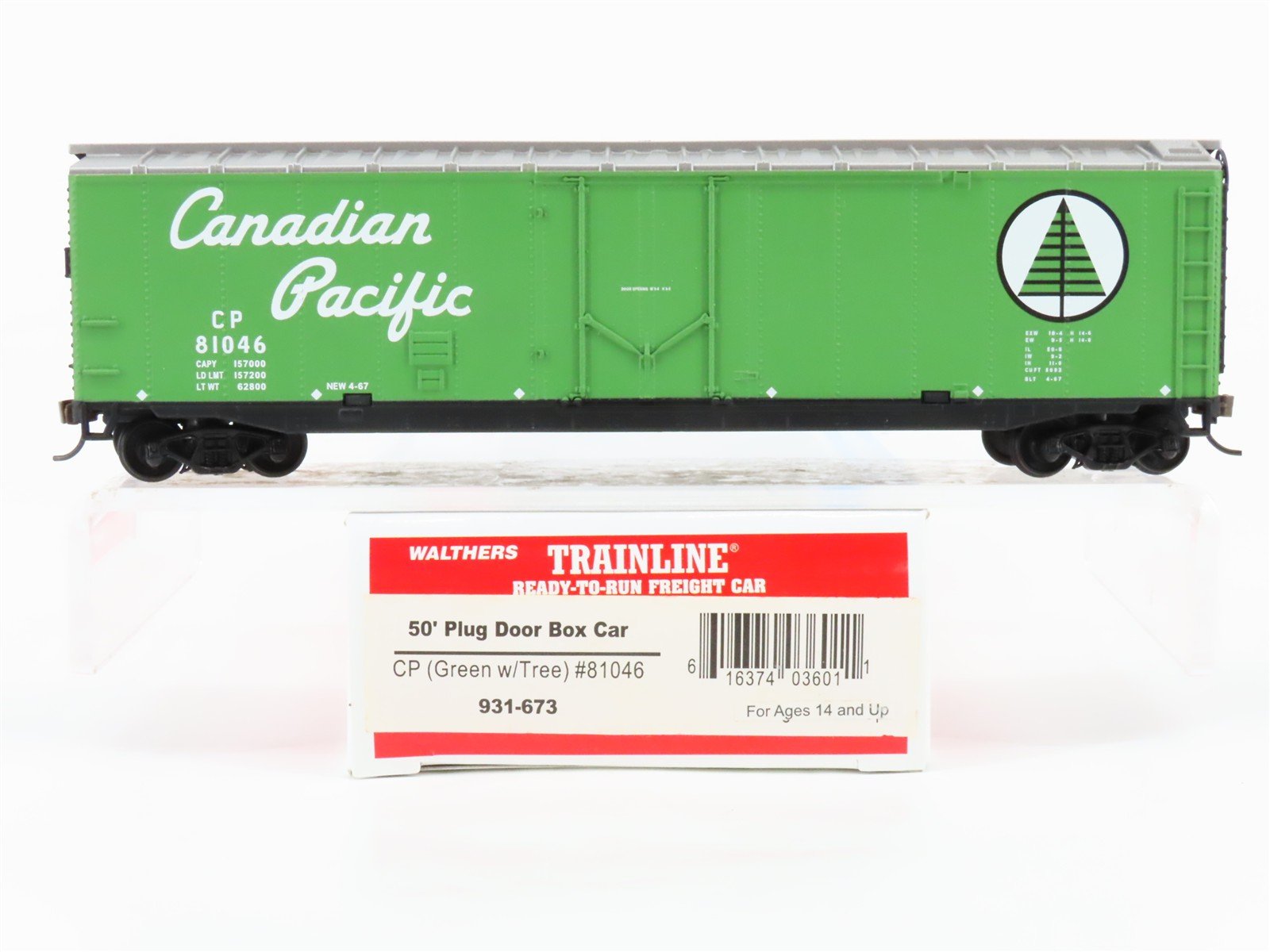 HO Walthers Trainline 931-673 CP Canadian Pacific 50' Plug Door Box Car #81046