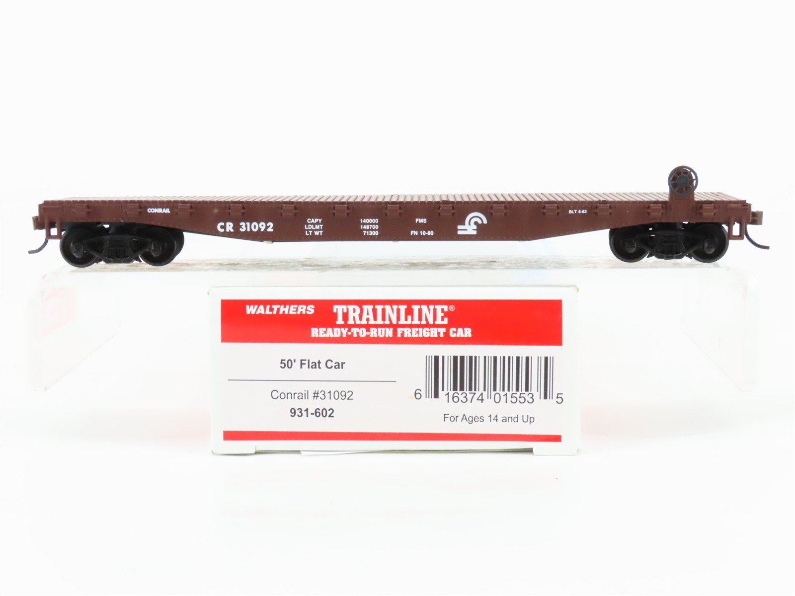 HO Scale Walthers Trainline 931-602 CR Conrail 50' Flat Car #31092
