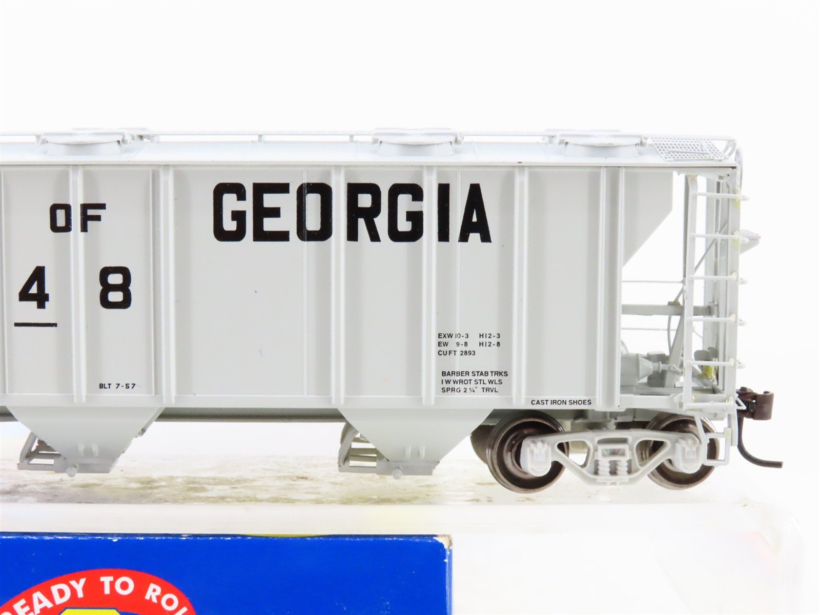 HO Scale Athearn 89024 CG Central of Georgia Railroad 3-Bay Covered Hopper #948
