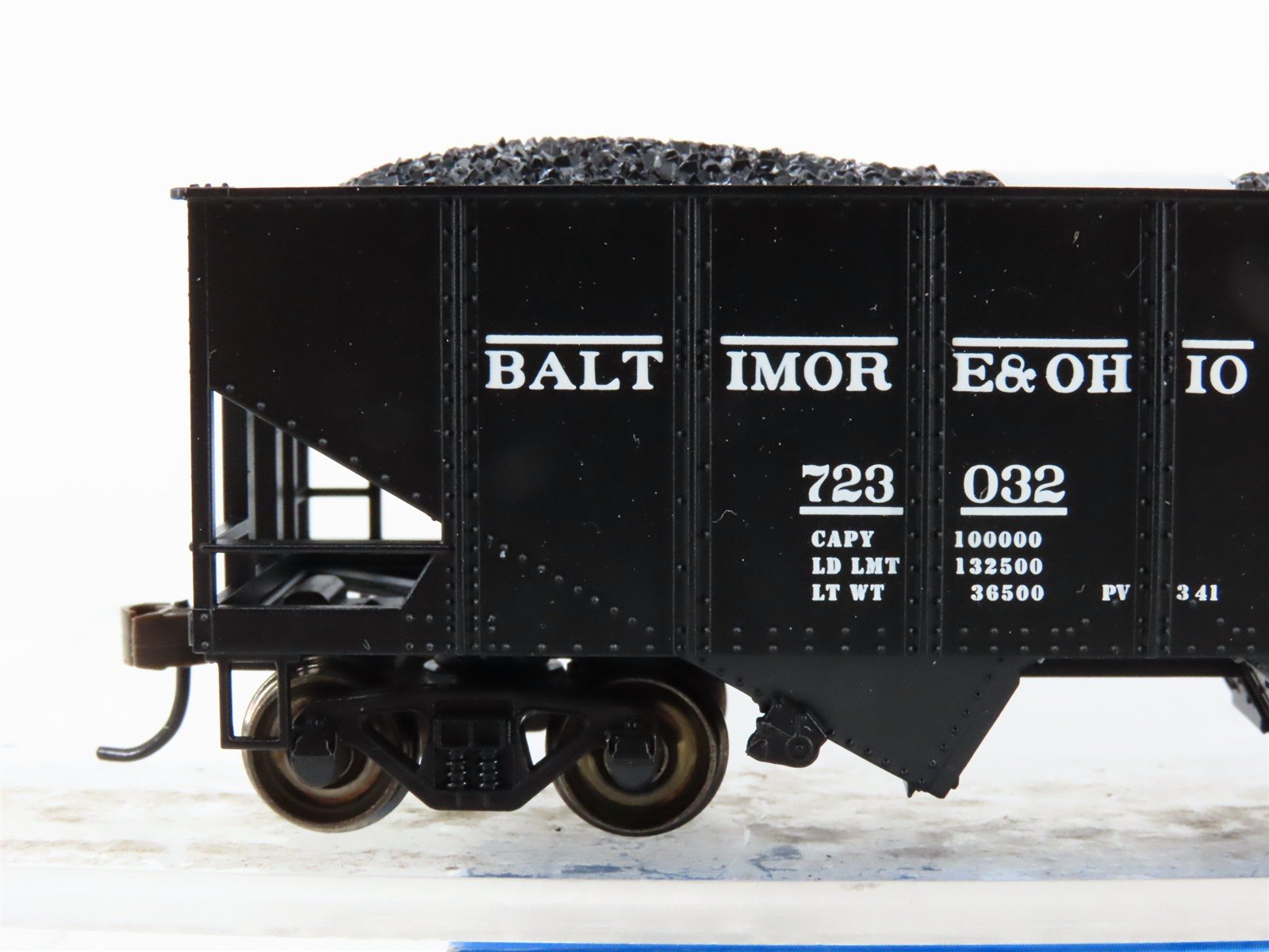 HO Scale Bachmann Silver Series 19503 B&O Baltimore & Ohio 2-Bay Hopper #723032