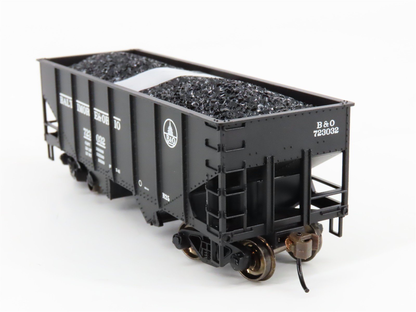 HO Scale Bachmann Silver Series 19503 B&O Baltimore & Ohio 2-Bay Hopper #723032