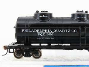 HO Bachmann Silver Series 17128 PQX Philadelphia Quartz Triple Dome Tank Car 606