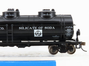 HO Bachmann Silver Series 17128 PQX Philadelphia Quartz Triple Dome Tank Car 606
