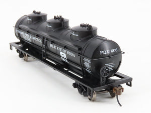 HO Bachmann Silver Series 17128 PQX Philadelphia Quartz Triple Dome Tank Car 606