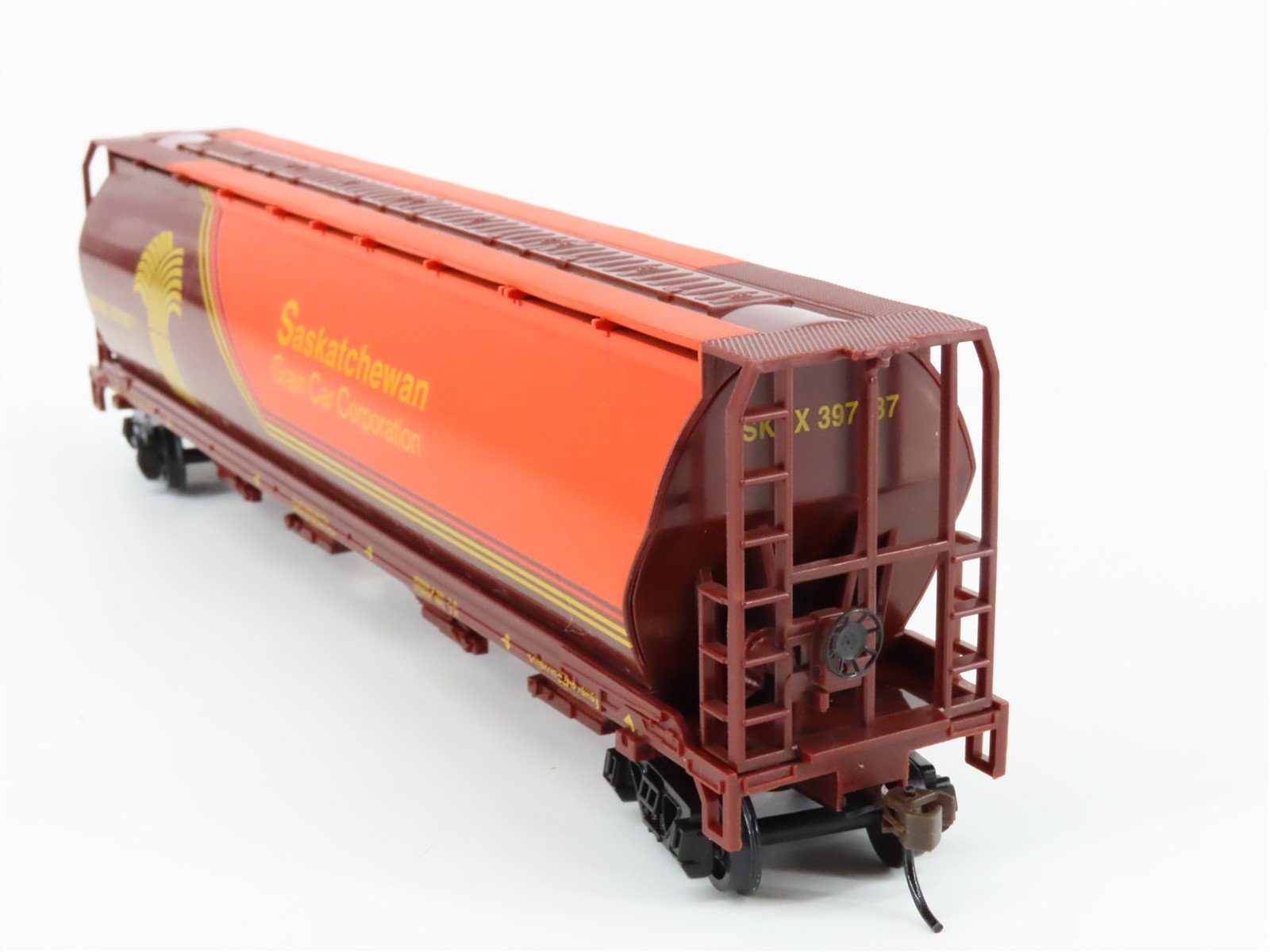 HO Scale Bachmann 76902 SKNX Saskatchewan 4-Bay Cylindrical Grain Hopper #397387