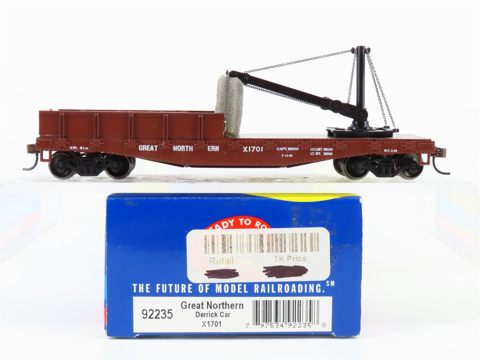 HO Scale Athearn 92235 GN Great Northern Railroad Derrick Car #X1701