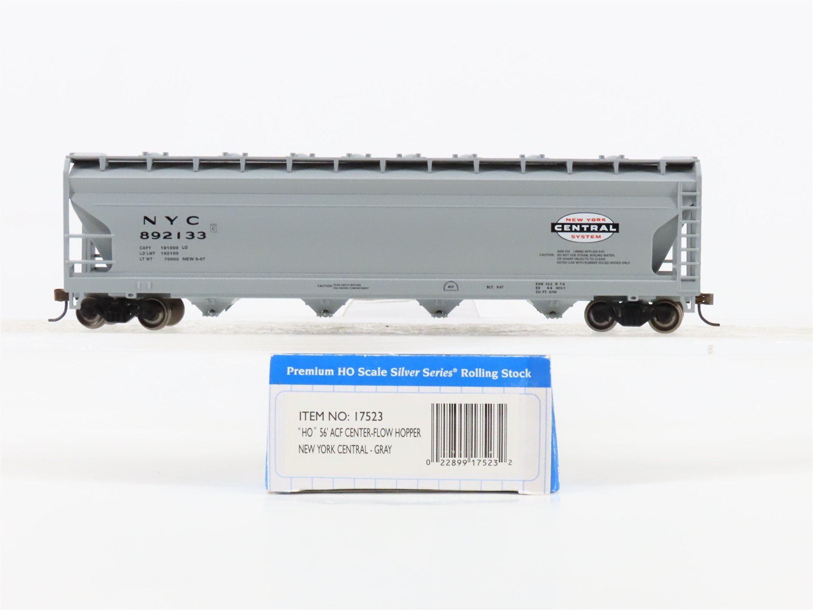 HO Scale Bachmann Silver Series 17523 NYC New York Central 4-Bay Hopper #892133