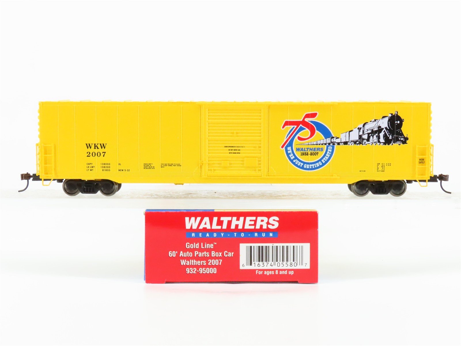HO Scale Walthers 932-95000 WKW 75th Anniversary 60' Auto Parts Box Car #2007