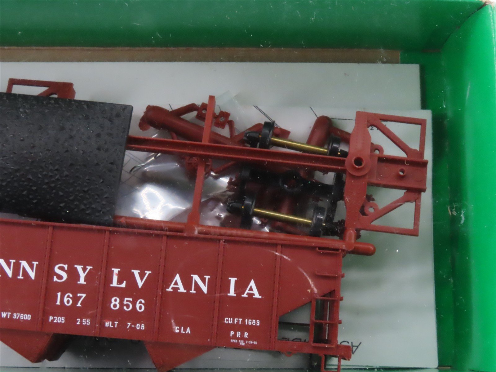 HO Scale Bowser Kit 56820 PRR Pennsylvania Railroad 2-Bay Hopper #167856 -Sealed
