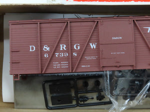 HO Scale Accurail Kit #7008.1 D&RGW Rio Grande Railroad 40' Wood Box Car #67398