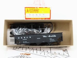 HO Scale Accurail Kit #7525 D&RGW Rio Grande Railroad 3-Bay Open Hopper #24865