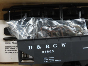 HO Scale Accurail Kit #7525 D&RGW Rio Grande Railroad 3-Bay Open Hopper #24865