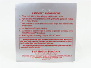 HO 1/87 Scale S&S Hobby Products Kit #300 Brass Street Sign Set of 12 - Sealed