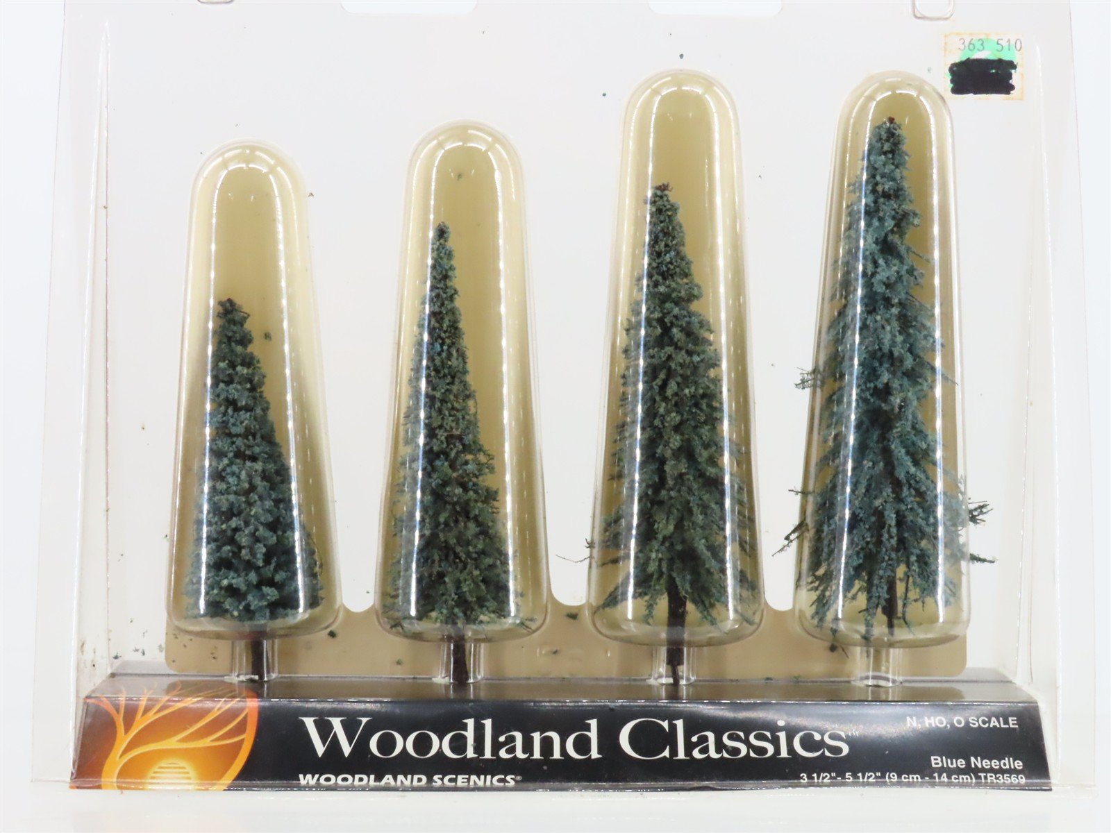 Multi-Scale Woodland Scenics TR3569 Woodland Classics Blue Needle Trees Set of 4