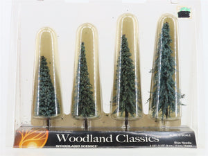 Multi-Scale Woodland Scenics TR3569 Woodland Classics Blue Needle Trees Set of 4