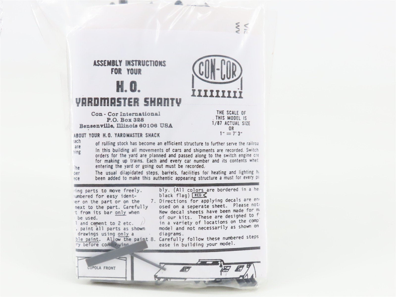 HO 1/87 Scale Con-Cor Kit #0002-009032 Yardmaster Office - Sealed
