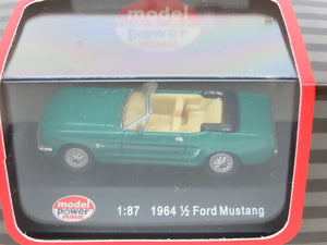 HO 1/87 Scale Model Power 19247 Die Cast 1964 1/2 Ford Mustang Convertible Car