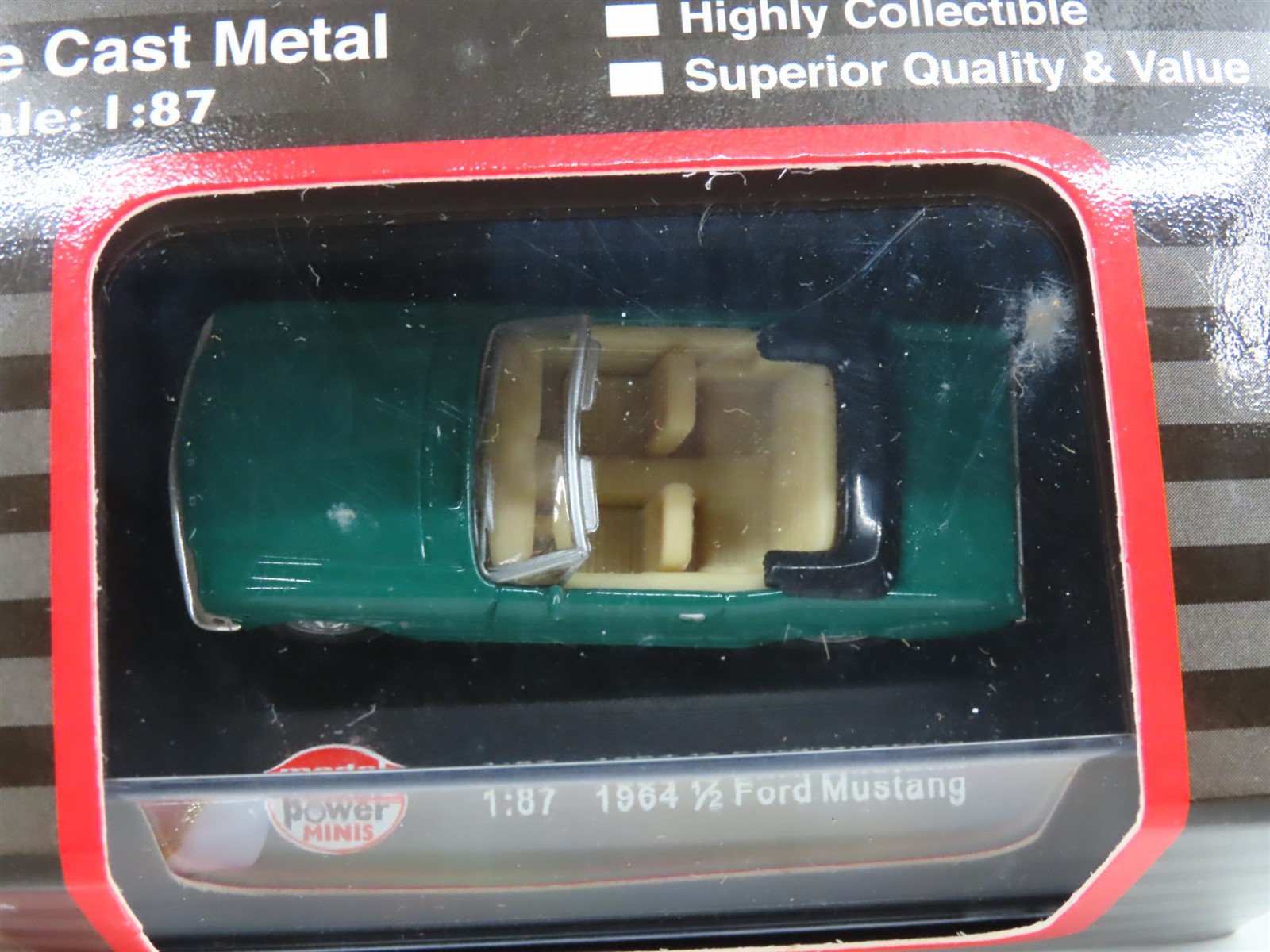 HO 1/87 Scale Model Power 19247 Die Cast 1964 1/2 Ford Mustang Convertible Car