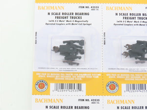 N Bachmann 42535 Roller Bearing Freight Trucks w/ Knuckle Couplers - 12 Pairs