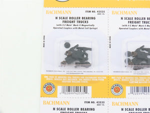 N Bachmann 42535 Roller Bearing Freight Trucks w/ Knuckle Couplers - 12 Pairs