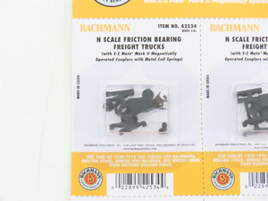 N Bachmann 42534 Friction Bearing Freight Trucks w/ Knuckle Couplers - 12 Pairs