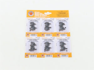 N Bachmann 42537 Roller Bearing Trucks w/ Couplers & Metal Wheels - 6 Pairs