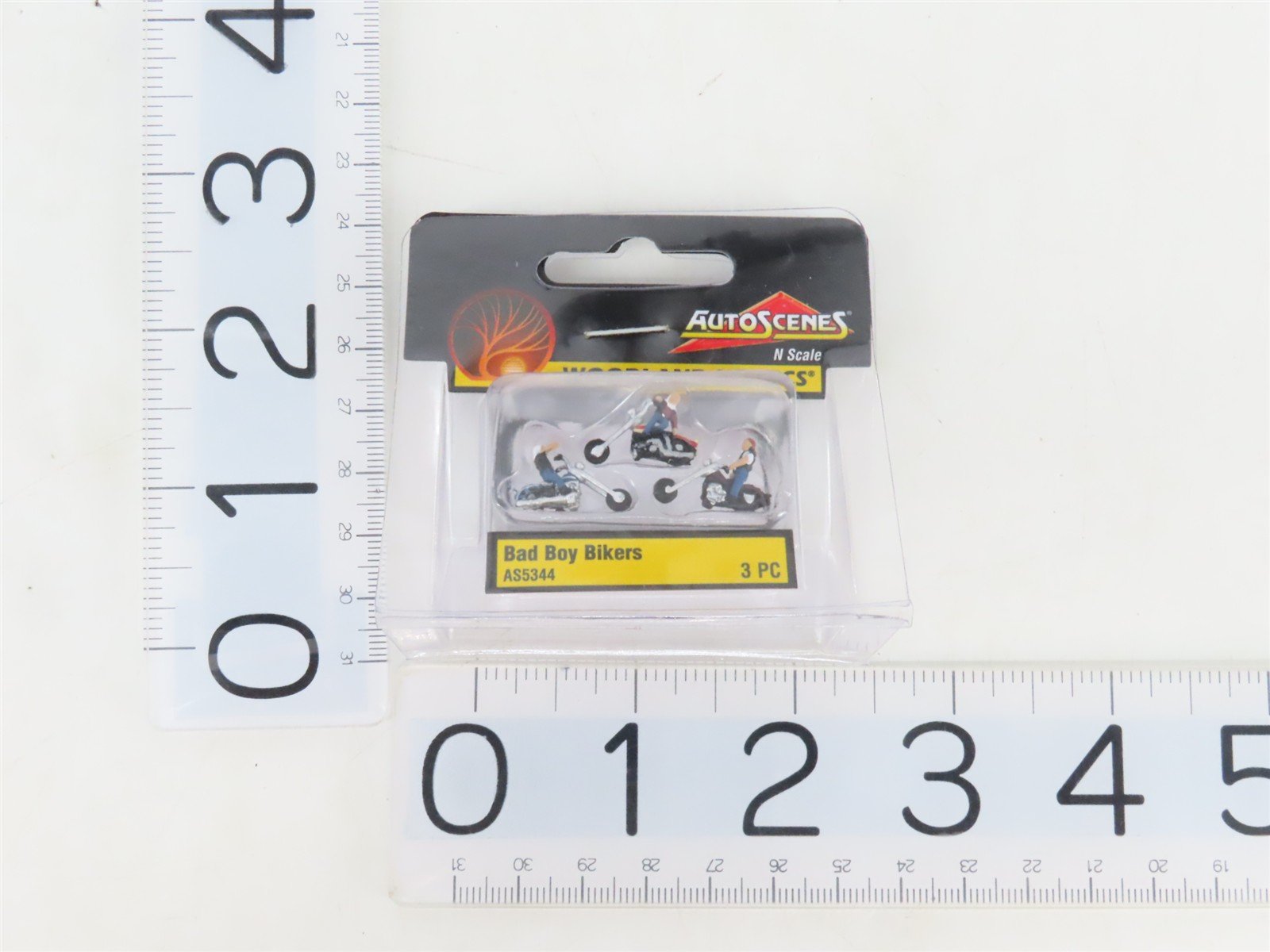 LOT of 3 N 1/160 Scale Woodland Scenics AutoScenes: Coupe, Fix-a-Flat, & Bikers