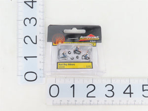 LOT of 3 N 1/160 Scale Woodland Scenics AutoScenes: Coupe, Fix-a-Flat, & Bikers