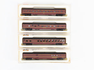 N Scale Con-Cor PRR Pennsylvania 85' Baggage, Obs, Coach Passenger 4-Car Set