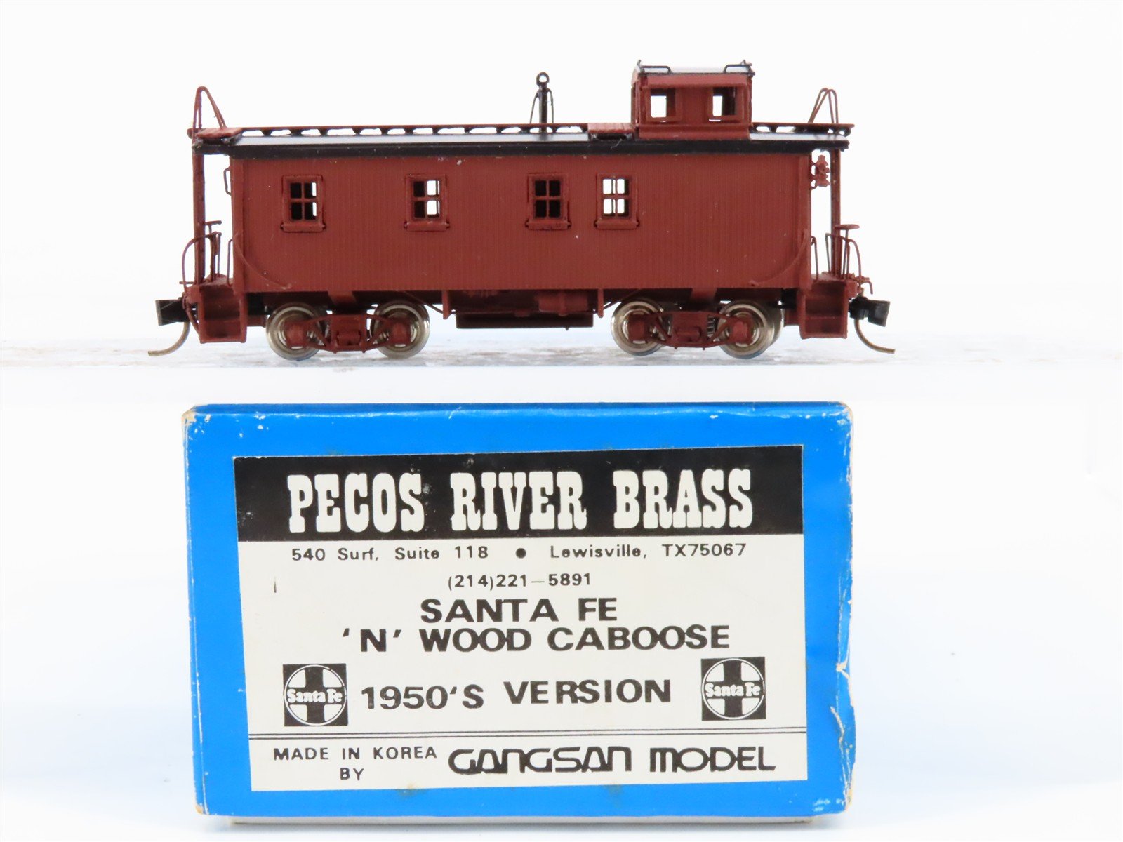 N Scale Pecos River BRASS Unlettered Wood Caboose