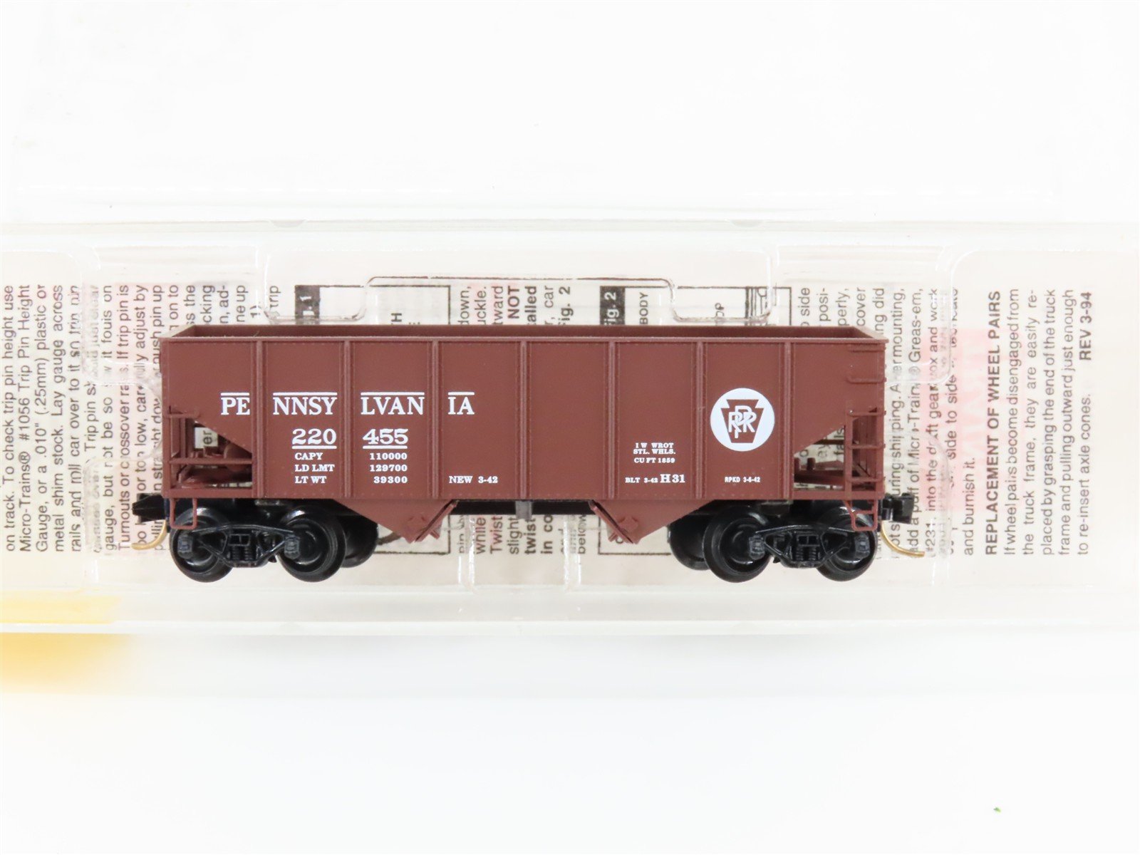 N Scale Micro-Trains MTL 56060 PRR Pennsylvania 33' Twin Bay Hopper #220455
