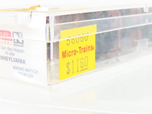 N Scale Micro-Trains MTL 56060 PRR Pennsylvania 33' Twin Bay Hopper #220455
