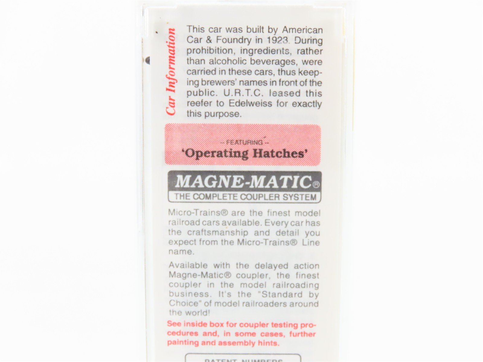 N Scale Micro-Trains MTL 49430 URT Edelweiss 40' Wood Reefer #18301