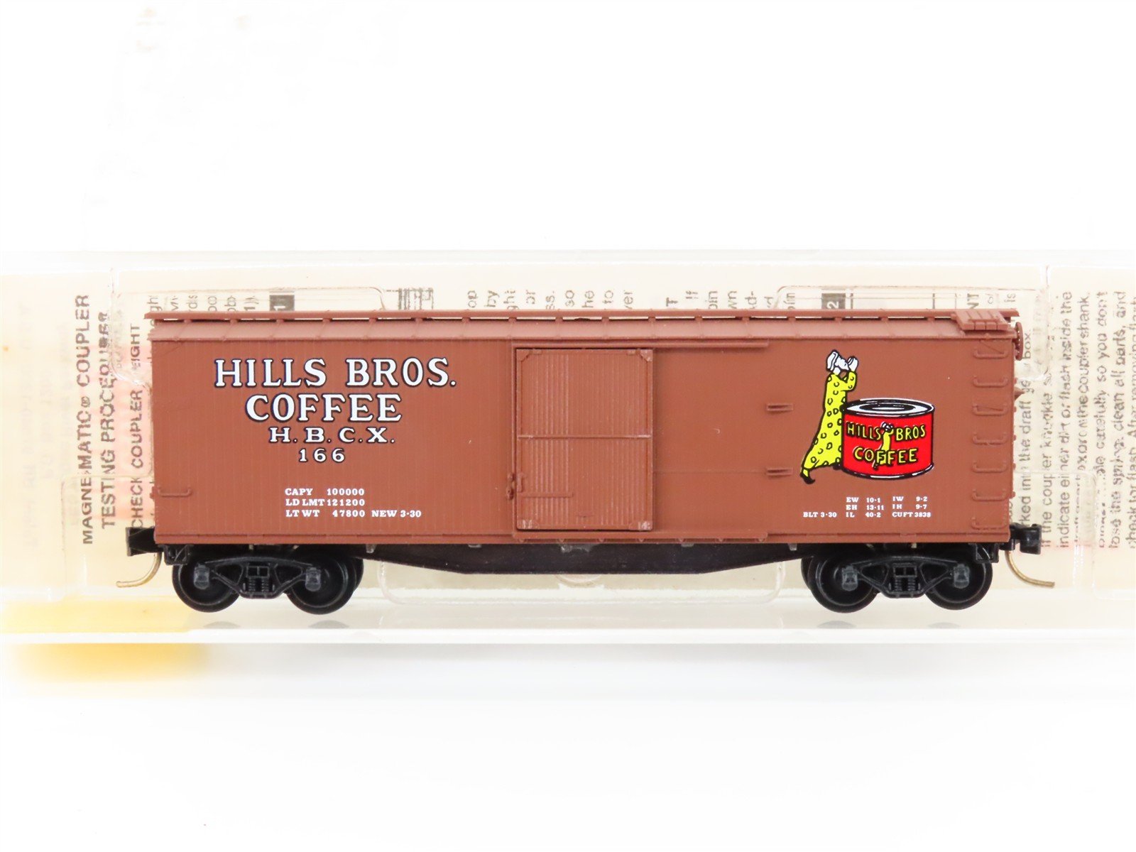 N Scale Micro-Trains MTL 42100 HBCX Hills Bros Coffee 40' Boxcar #166