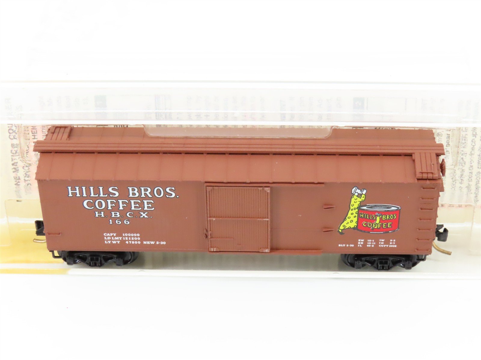 N Scale Micro-Trains MTL 42100 HBCX Hills Bros Coffee 40' Boxcar #166